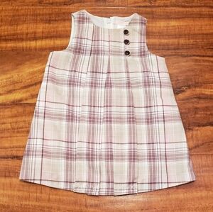 Janie and Jack NWOT 12-18 months pink and tan plaid jumper - vintage line